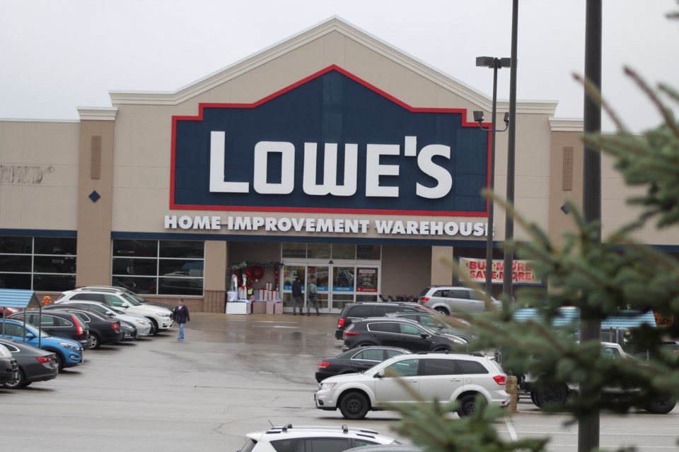 Lowe's Home Improvement Warehouse is located on Bryne Drive in Barrie. Raymond Bowe/BarrieToday