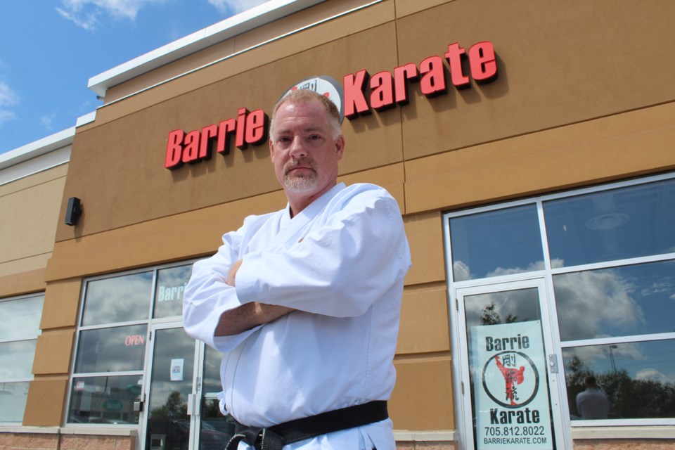 Dan McDougall, the sensei, president and chief instructor at Barrie Karate, says he has concerns about a retail cannabis operation potentially opening up in the Essa Road plaza. Raymond Bowe/BarrieToday