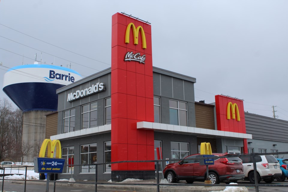 A positive COVID-19 case has been confirmed at the north-end Barrie McDonald's at 446 Bayfield St., which is shown in a file photo. Raymond Bowe/BarrieToday