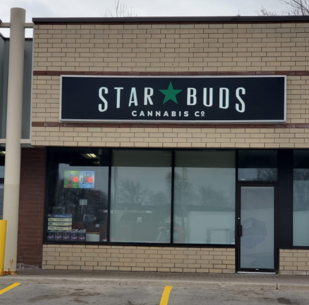 The sign is up at the cannabis shop at 181 Livingstone St. E., in Barrie's north end. Photo submitted