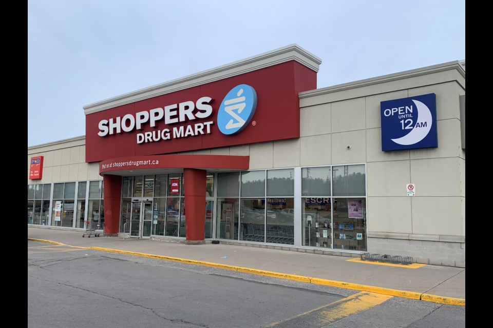 A Shoppers Drug Mart in Barrie is shown in a file photo. 