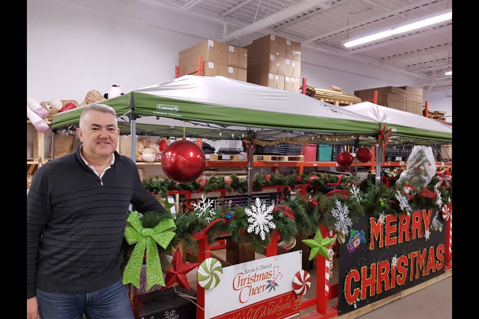 Ian Hocking at the Cheer warehouse gets ready for the 2018 campaign. Shawn Gibson/BarrieToday