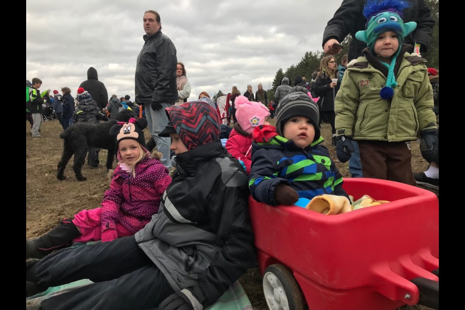 Onlookers gathered to see the Canadian Pacific Holiday Train on Wednesday, Nov. 29, 2017. Sue Sgambati/BarrieToday