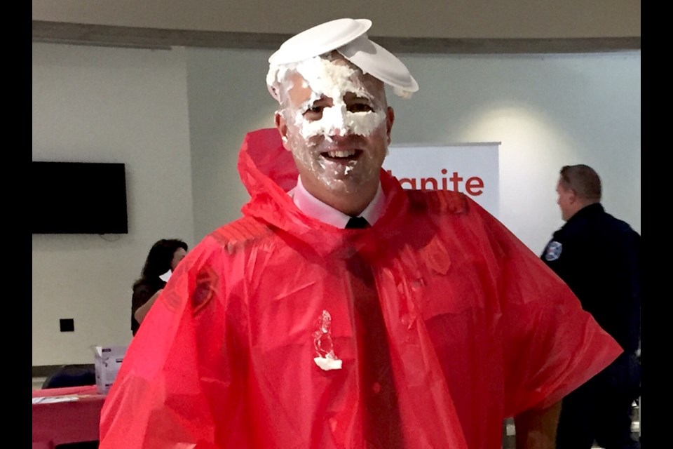 Fire Chief Bill Boyes seems to like his new pie-plate hat. Sue Sgambati/BarrieToday