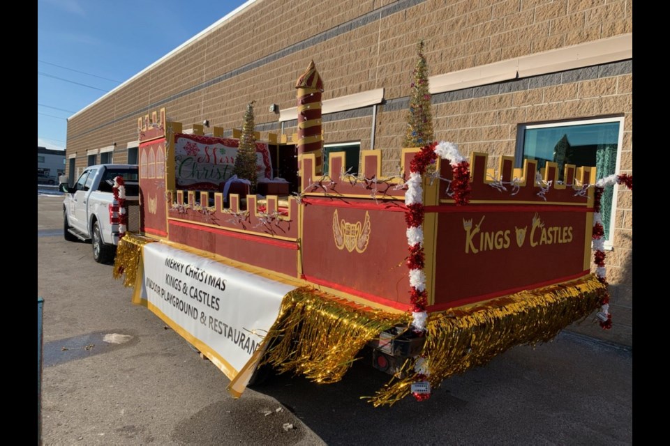 The Kings and Castles Christmas parade float was stolen from the south-end business parking lot on Monday. Photo supplied