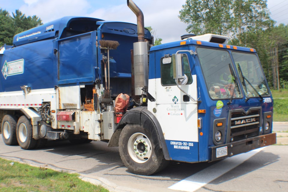 A garbage truck departs the Barrie landfill. Raymond Bowe/BarrieToday