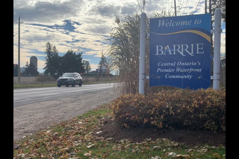 The City of Barrie sign on Penetaguishene Road. Raymond Bowe/BarrieToday
