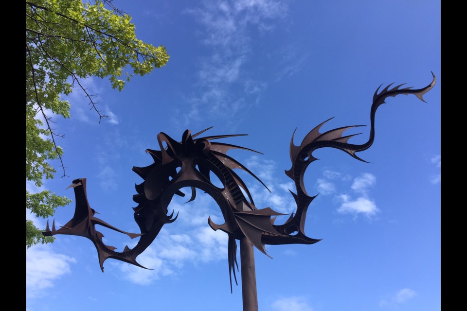 The Sea Serpent sculpture was officially unveiled Wednesday at Heritage Park.  Sue Sgambati/BarrieToday