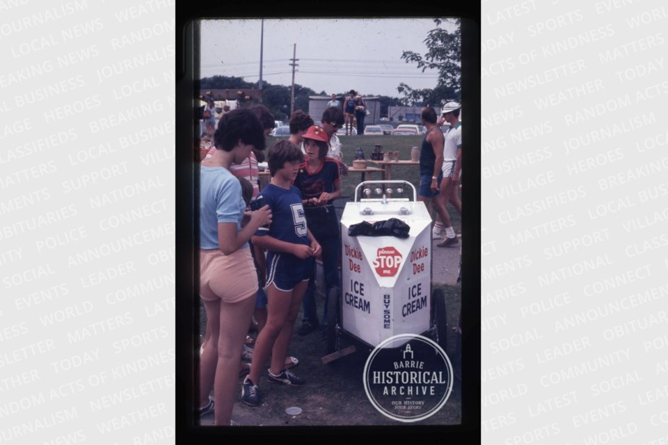 Stopping for an ice cream during Kempenfest circa 1980.