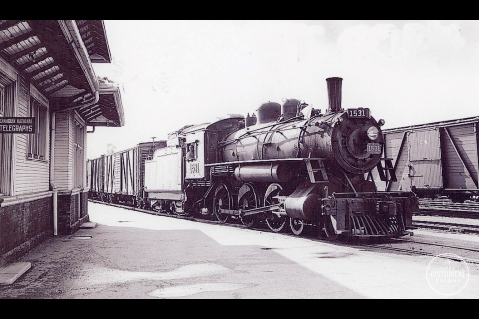 Steam Engine 1531, near the end of her working life, at the Allandale Train Station.