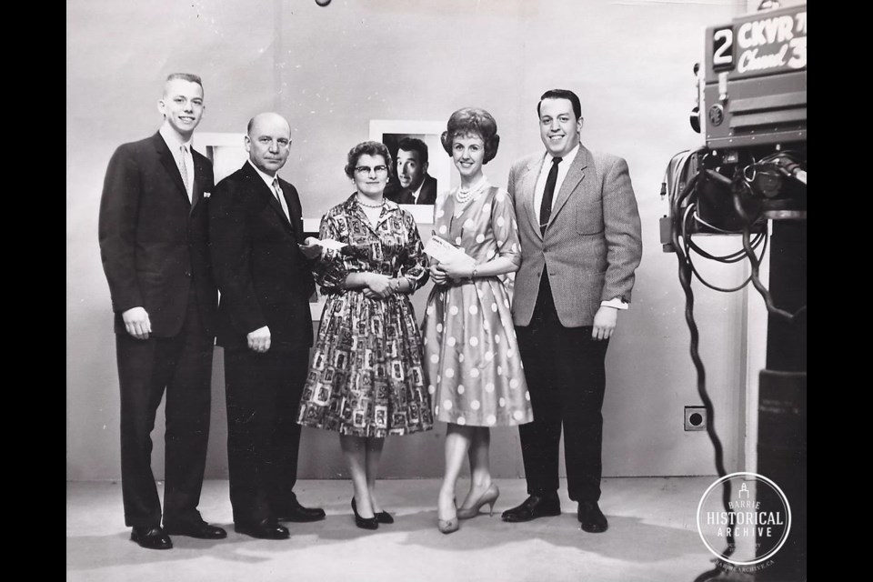 Milt Conway, far right, with Wendy Hicks next to him, circa 1965. Photo courtesy of Barrie Historical Archive and CTV Barrie. 
