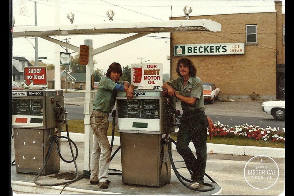 BP gas station northeast corner of St. Vincent and Penetang Sts. Circa 1980. Photo courtesy of the Barrie Historical Archive. 