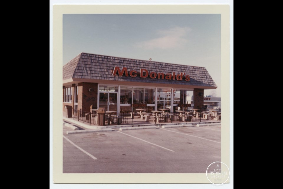 The McDonalds on Bayfield St. as it looked in 1971. Photo courtesy of Barrie Historical Archive. 
