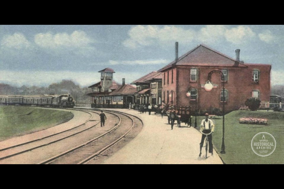 Postcard showing the Allandale railway station circa 1930. Photo courtesy of the Barrie Historical Archive