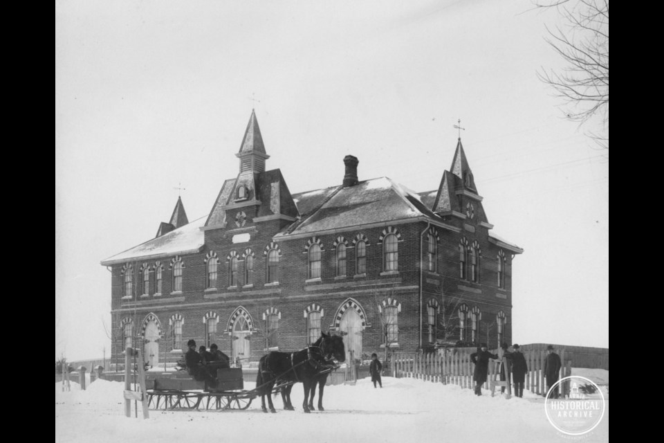 Perhaps the earliest photograph of West Ward School not long after its 1877 completion. Photo courtesy of the Barrie Historical Archive