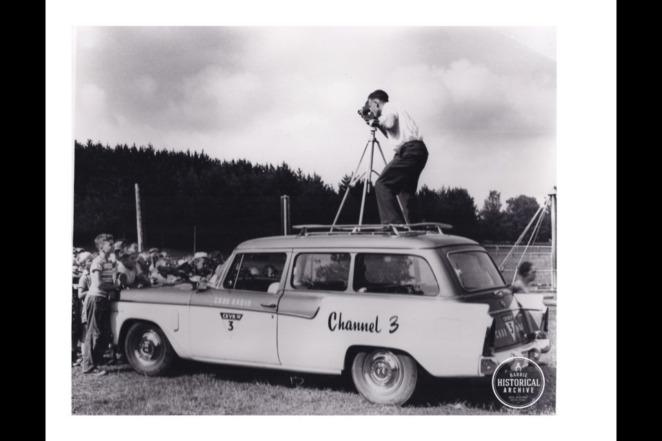 CKBB/CKVR news mobile on location in 1958. Barrie Historical Archive