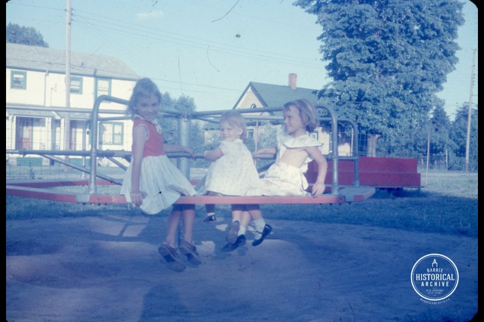 Summer fun at Blair Park on Marcus St. in July, 1960. Photo courtesy of the Barrie Historical Archive
