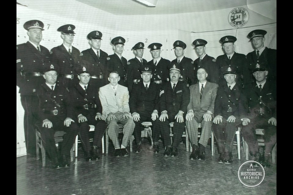 Members of the Barrie Police Service circa 1956. Photo courtesy of the Barrie Historical Archive