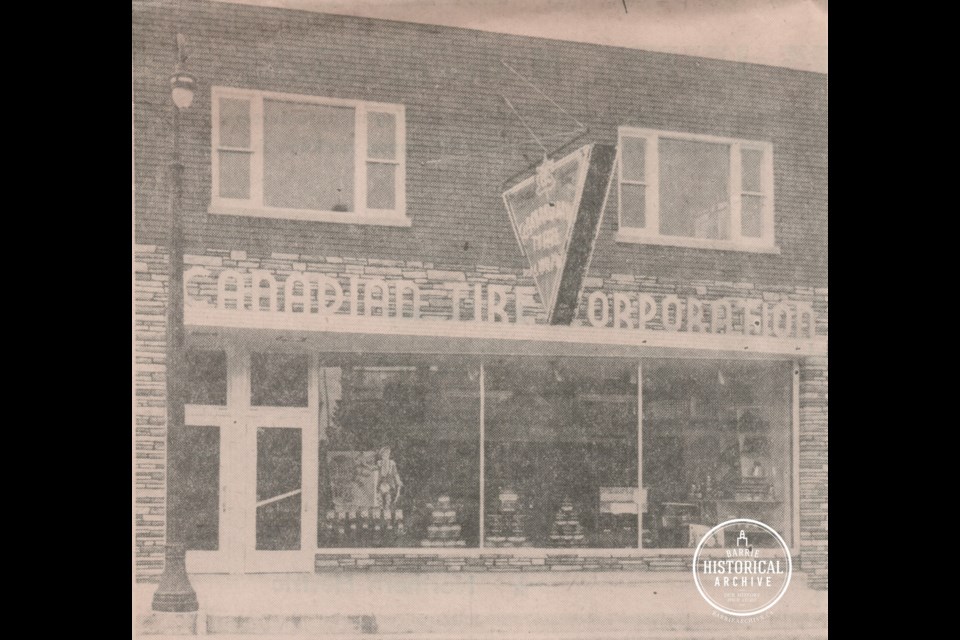 The former Canadian Tire in downtown Barrie, circa 1953.