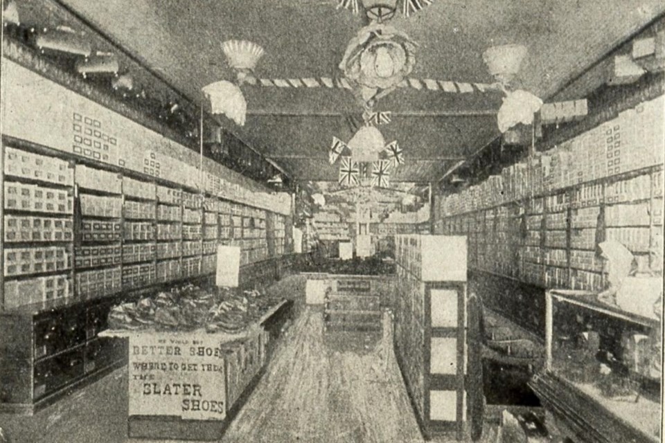 Neill Shoe Store, Lindsay, 1898.