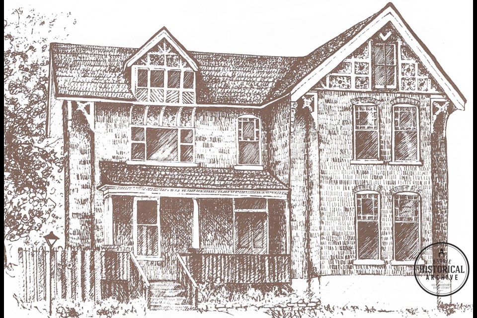 A sketch of 60 Burton Ave., from 1983.
