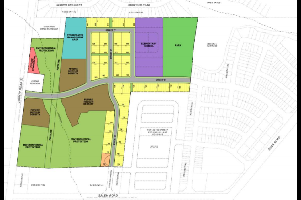 This graphic shows how a proposed development at 8001 County Rd. 27 in Barrie could fit in with the existing neighbourhood. Image supplied