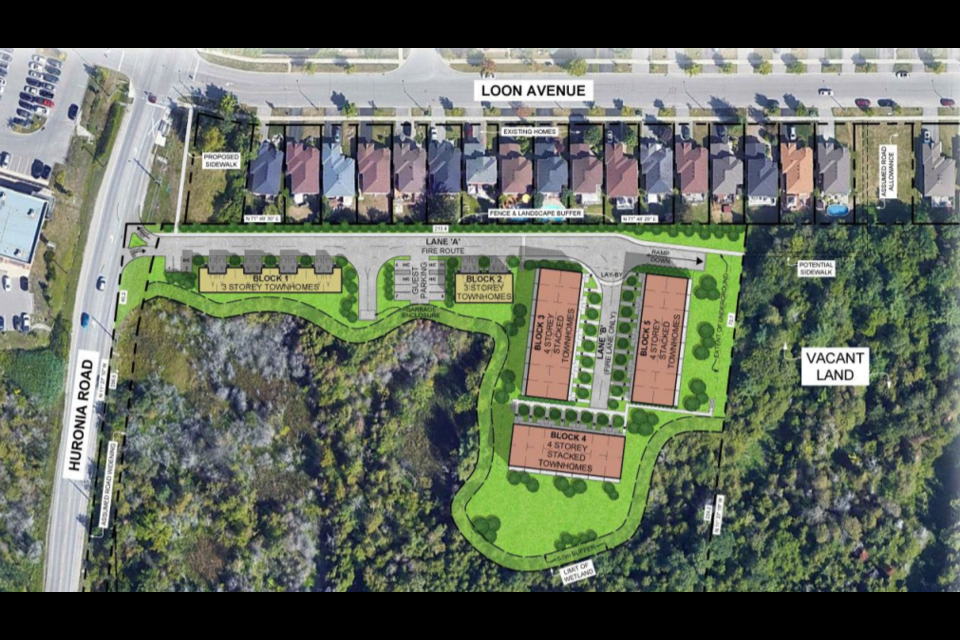 This overhead map shows what a residential development could look like at 521 Huronia Rd., located in Barrie's south end. Image supplied
