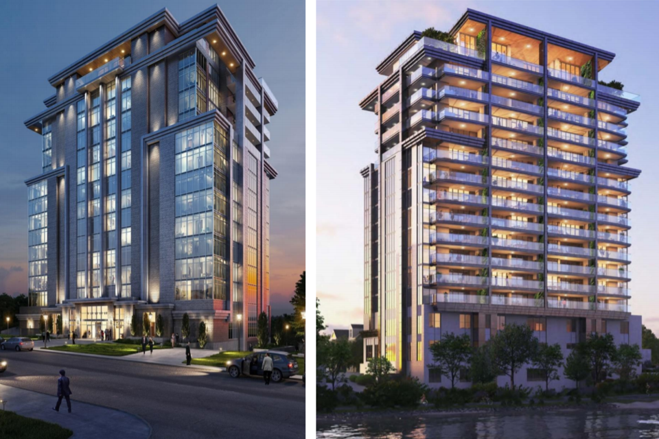 This rendering shows how a highrise project could look at 217 Dunlop St. E. 