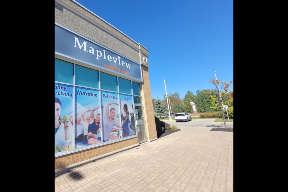 The Mapleview Medical Clinic is located at 225 Mapleview Dr. E., in south-end Barrie.
