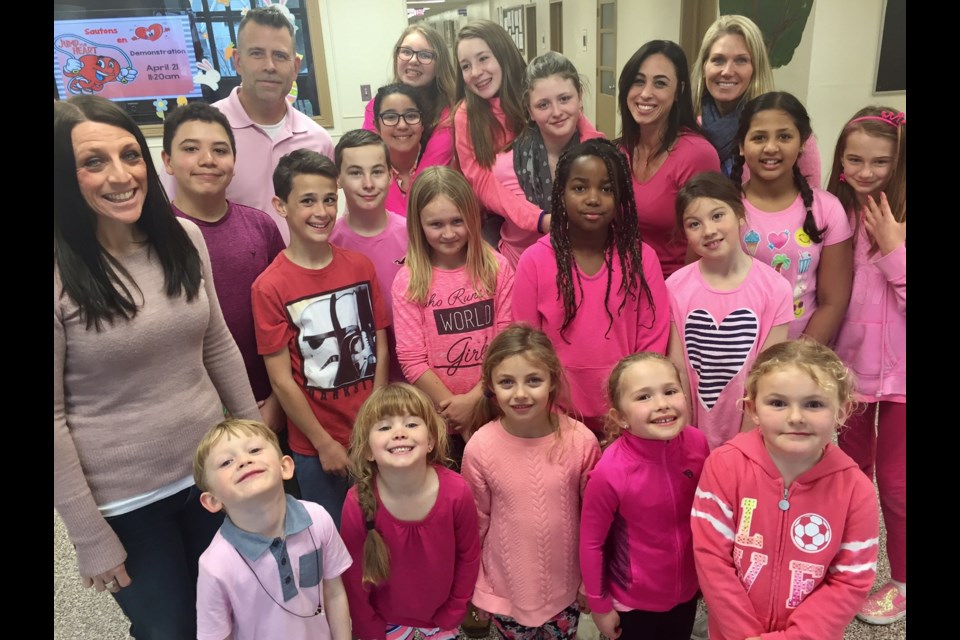 Principal Keith Crozier and teachers Brenda Brouillard, Susan Thomas and Shelley Rose were joined by students of all ages to represent the Hillcrest Public School wearing pink.
Sue Sgambati/BarrieToday