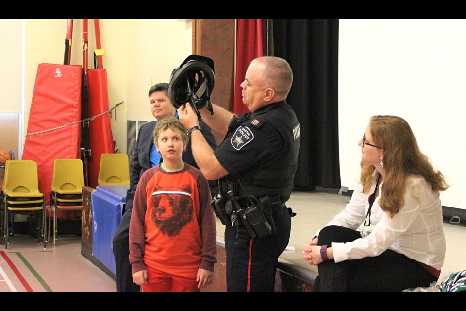 Students at two Barrie elementary schools filed into their auditoriums on Wednesday to learn about bicycle safety and to help mark the beginning of the 2017 Helmets on Kids program.  Submitted
