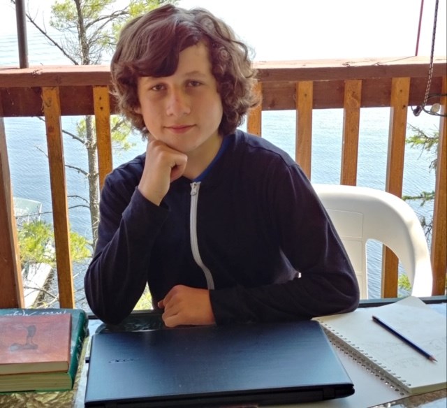 Elijah Wachowiak, a Grade 7 student from St. Monica's Catholic School, was a co-winner of a national writing competition. He shared the award with another Barrie author. Photo submitted