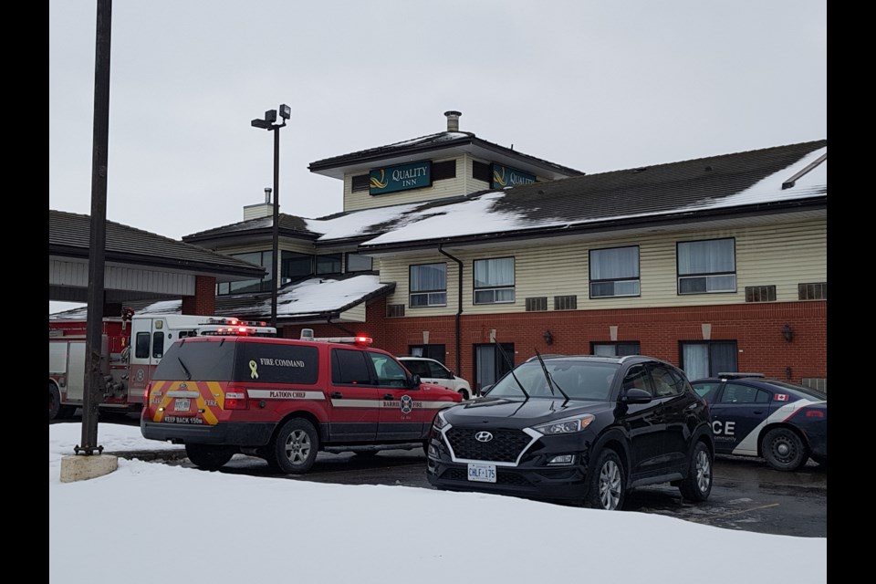 The Quality Inn at 55 Hart Dr. was evacuated Thursday morning for a chemical-like smell. Shawn Gibson/BarrieToday
