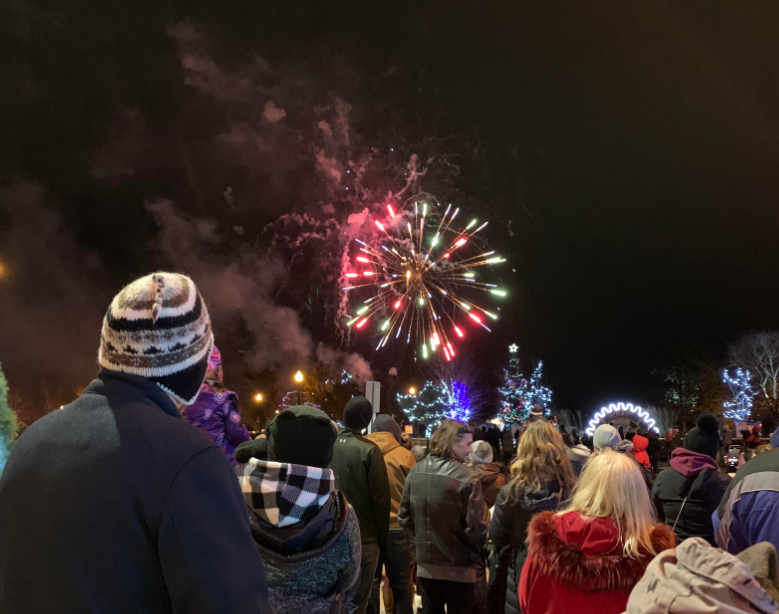 A fireworks display kicked off the Noella Festival in downtown Barrie on Saturday night. 