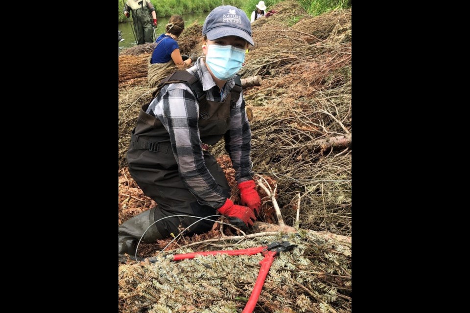 In a year like no other, volunteers help restore natural channel geomorphology to an impaired section of the Willow Creek. Photo provided by the Nottawasaga Valley Conservation Authority