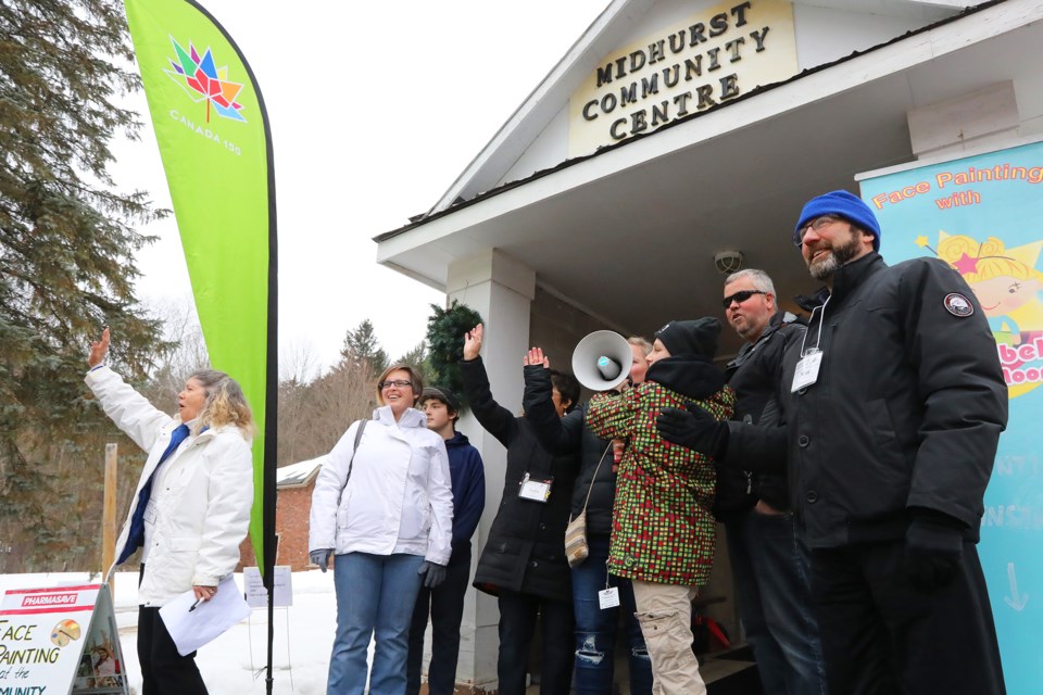 Visitors greet fellow residents as they arrive for the Family Day Fun event in Midhurst on Monday, Feb. 19, 2018. Kevin Lamb for BarrieToday.