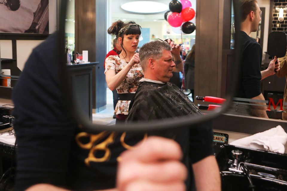 Maverick Studio For Men held its grand opening at the Georgian Mall on Sunday, April 15, 2018. They featured vintage hot towel shaves and haircuts. Kevin Lamb for BarrieToday.