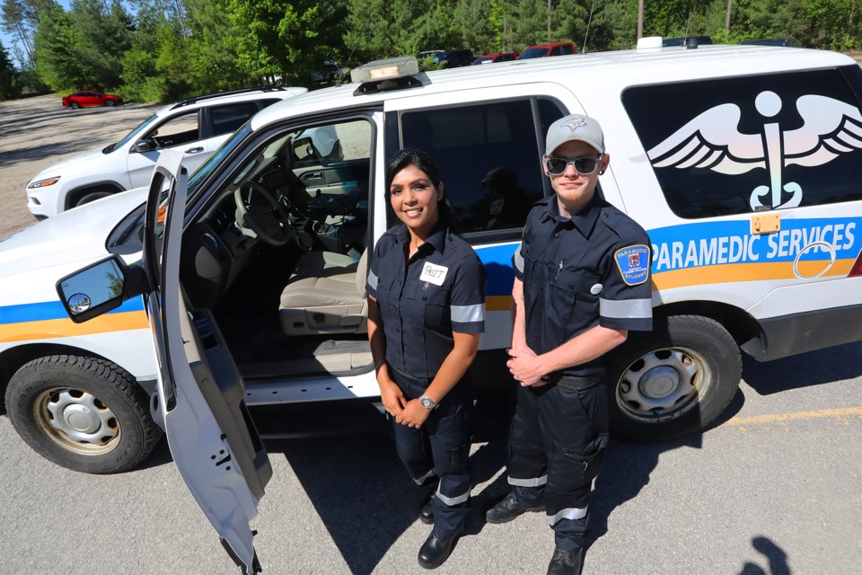 CTS students Gurpreet Kaur and Jesse Woods at the Meet the Fleet Paramedic Services event at the Simcoe County Museum on Saturday, June 2, 2018. Kevin Lamb for BarrieToday.