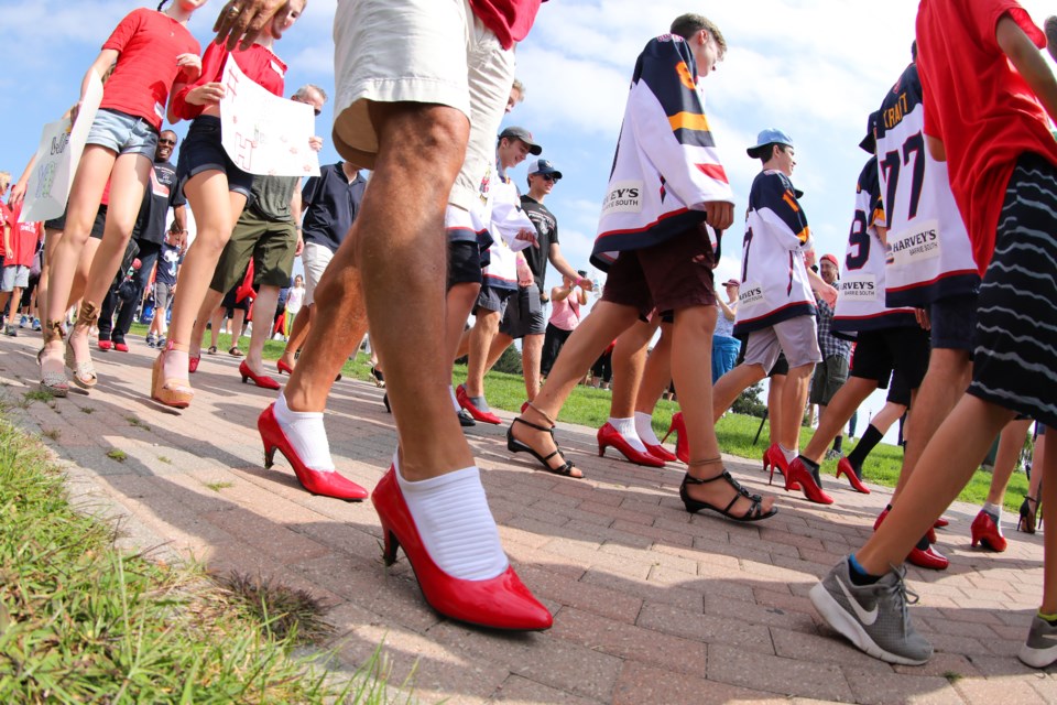 Walk a Mile in Her Shoes, a charity walk for the Women and Children's Shelter of Barrie, took place at Heritage Park in Barrie on Saturday, September 15, 2018. The event is an international men's march to stop rape, sexual assault and gender violence. Kevin Lamb for BarrieToday.