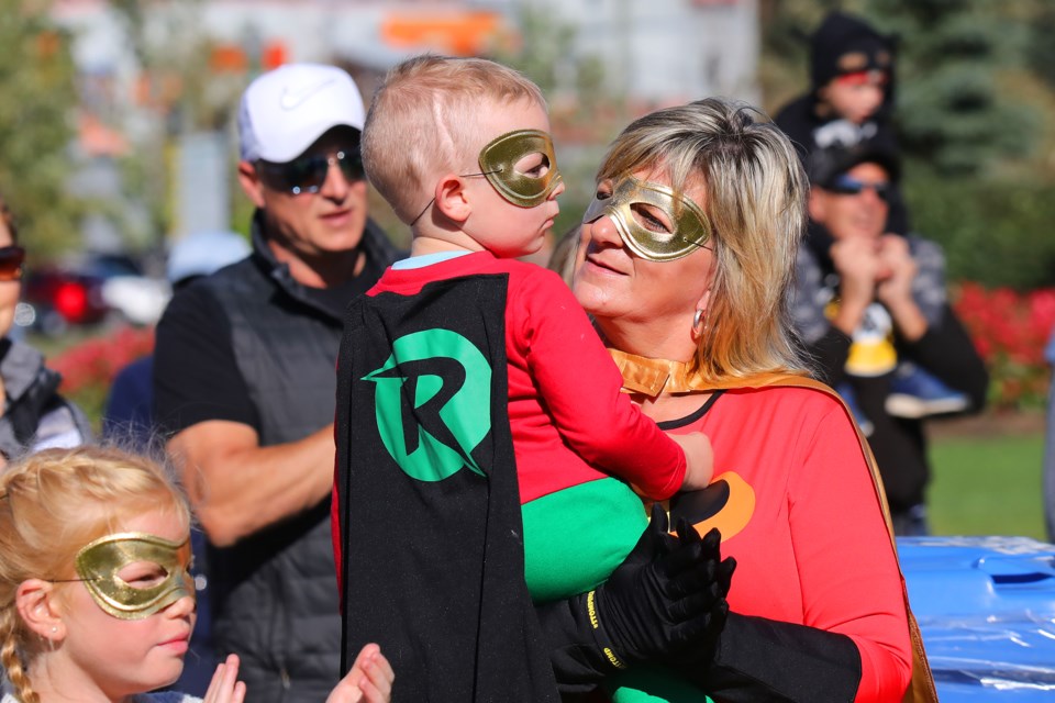 A young Robin at Superhero Stomp, a fundraising walk along the waterfront to celebrate the superhero within children fighting cancer, on Saturday, September 22, 2018. Kevin Lamb for BarrieToday.