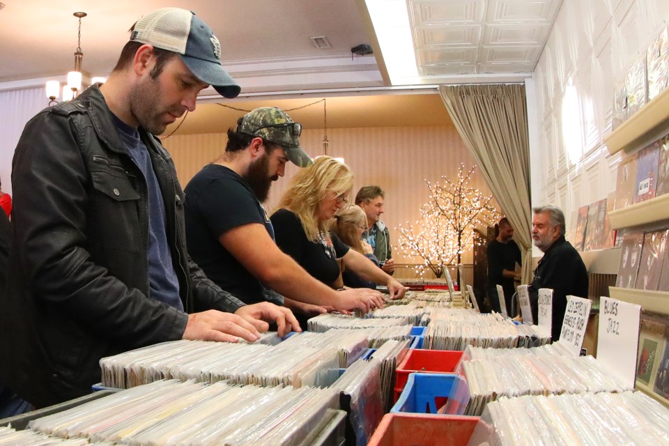 Bargain hunters search for deals at the Vinylpalooza record show at Ferndale Banquet Hall in Barrie on Sunday, September 23, 2018. Kevin Lamb for BarrieToday