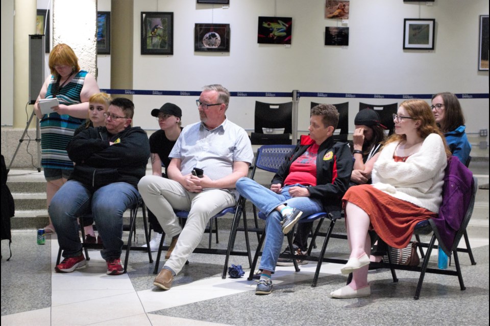 About 35 attendees joined in the roundtable discussion at Barrie City Hall on Thursday night on the future of Pride in Barrie. Jessica Owen/BarrieToday