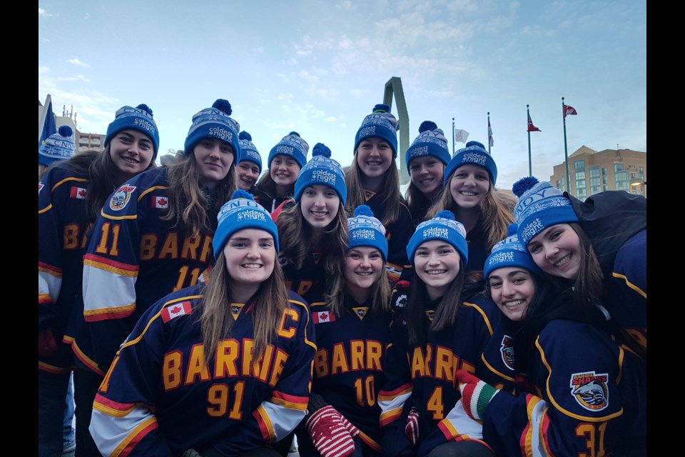 The Barrie Sharks show they are cold-blooded enough to handle the weather. Shawn Gibson/BarrieToday
