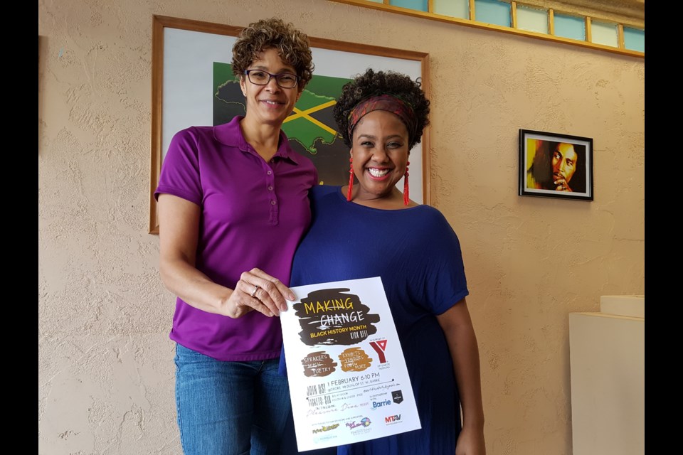 Michele Newton, left, and Shelly Skinner get ready to help kick off Black History Month tonight. Shawn Gibson/BarrieToday