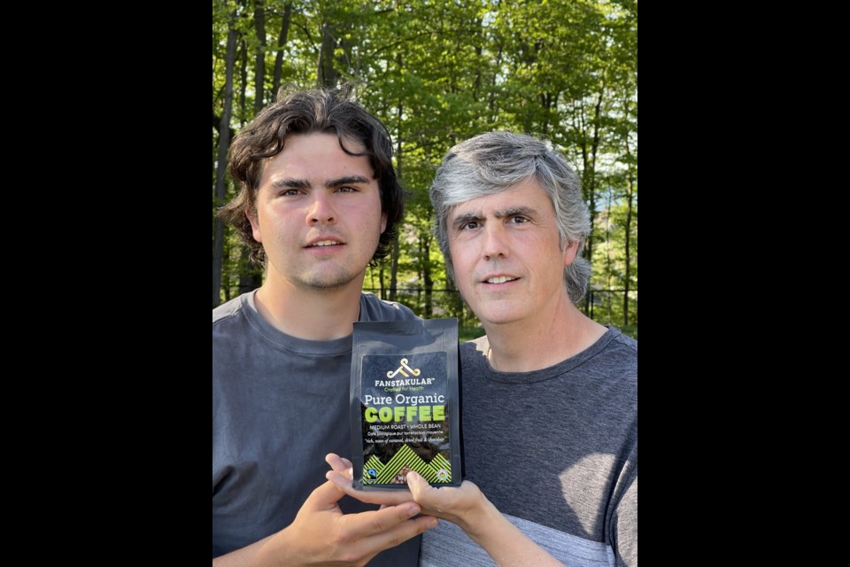 Jacob Hooper and his dad, Howard, are using their company Fanstakular Health Inc. to help with health and wellness, starting with their coffee.