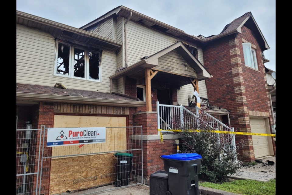 Essa Township firefighters were called to an Angus neighbourhood Monday morning for a blaze at a local townhouse. 
