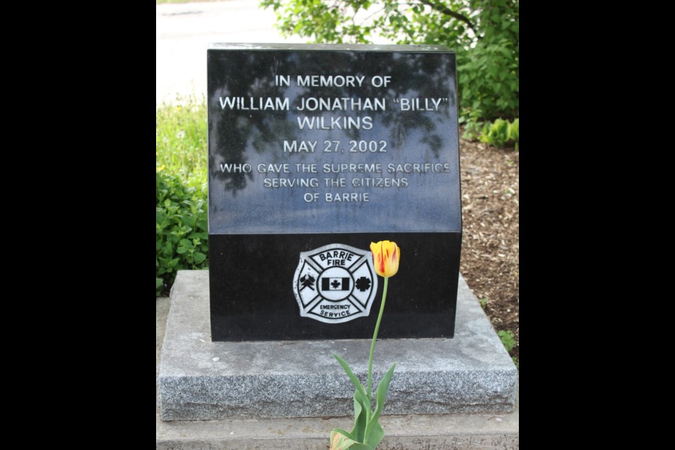 A special memorial at Barrie Fire Station No. 3 on Big Bay Point Road in honour of Bill Wilkins. Raymond Bowe/BarrieToday