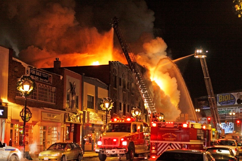 The Five Points fire in downtown Barrie began on Dec. 6, 2007 and continued into the next morning.