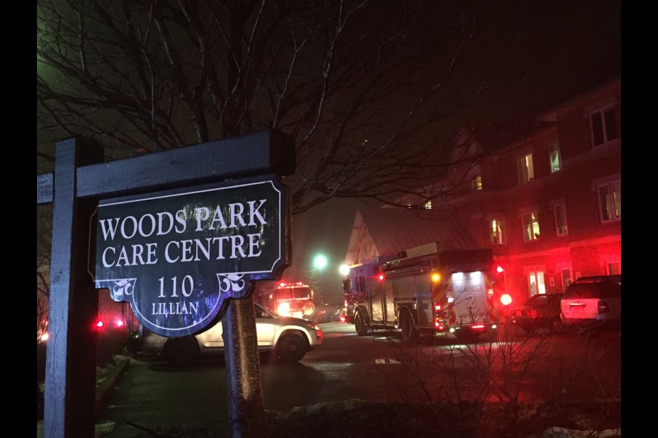 Firefighters at the scene of a fire in a third floor room at the Woods Park Care Centre on Feb. 22, 2017.
Sue Sgambati/BarrieToday