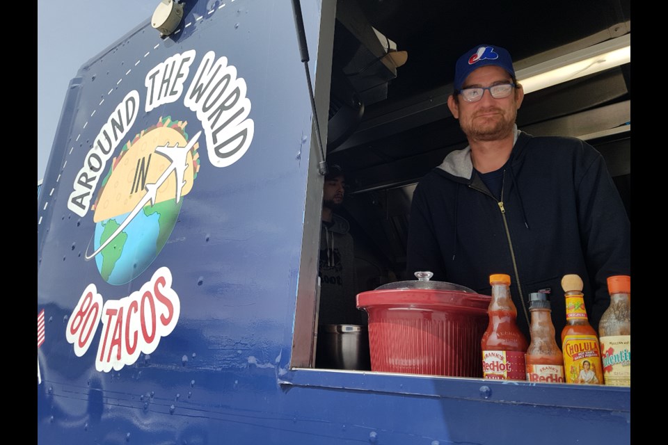 Troy Salazar serves up some rare flavour of tacos from his Around The World In 80 Tacos truck. Shawn Gibson/BarrieToday